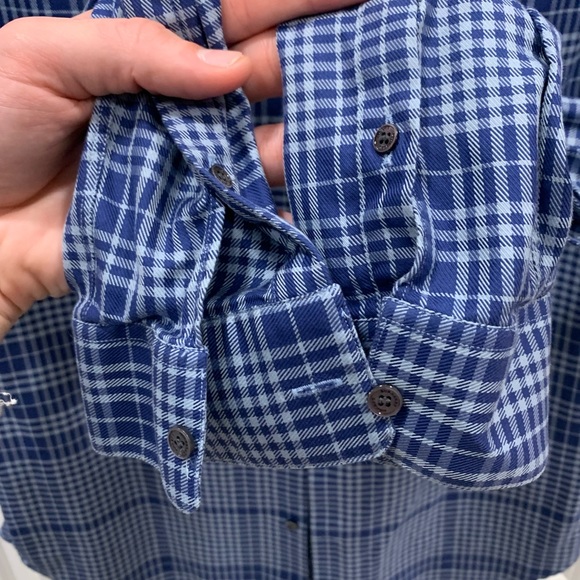 2 Burberry Mens Dress Shirts Button Ups Plaid Blue & White Medium Bundle - Picture 6 of 16